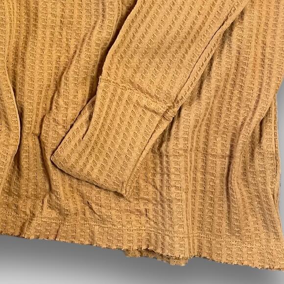 NWT FREE PEOPLE JUICY LONG SLEEVE WAFFLE KNIT OVERSIDED THERMAL CANYON MOON XS - Picture 9 of 13
